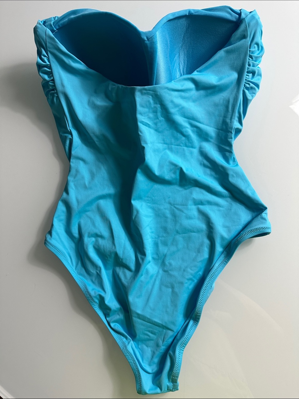NWT Cosabella Vita Marina Curvy Shaping Bandeau One Piece Swim M Constance Blue - Picture 4 of 10